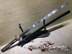 Samurai Katana Sword 1060 Carbon Steel With Black Saya