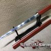 Ninjato Sword 1060 Carbon Steel With Hardwood In Burgundy Color Saya