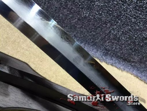 Samurai Katana Sword T10 Folded Clay Tempered Steel Hadori Polish With Full Ray Skin Buffalo Horn Saya