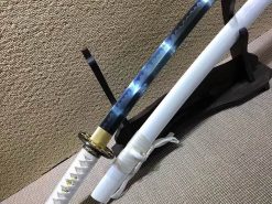 Katana Sword T10 Clay Tempered Steel Blue Acid Dye
