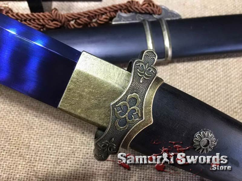 Ninjato Sword 1060 Carbon Steel With Ebony Wood Saya