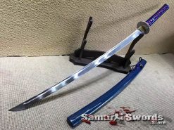Samurai Katana Sword 9260 Spring Steel with Blue Saya