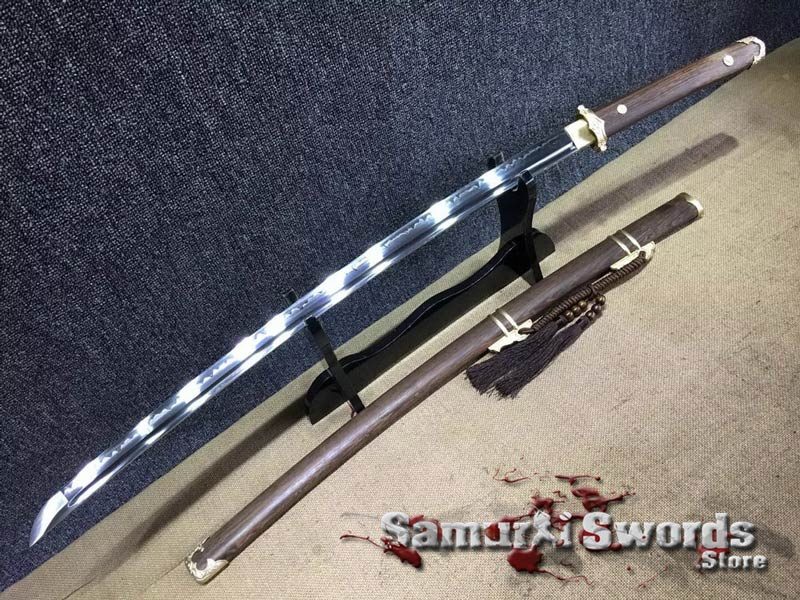 Tachi Sword T10 Clay Tempered Steel With Rosewood Saya