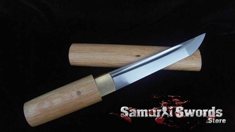 Tanto Knife 1060 Carbon Steel With Bamboo Wood Saya