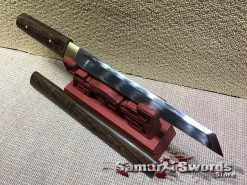 Tanto Knife T10 Clay Tempered Steel with Rosewood Saya