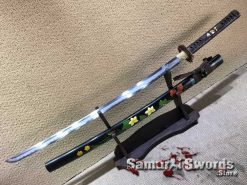 Custom Katana Sword T10 Folded Clay Tempered Steel with Hadori Polish
