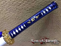 Synthetic leather blue ito with white samegawa