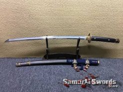 Handmade Katana Sword T10 Folded Clay Tempered Steel with Hadori Polish and Ebony Saya with Copper Fittings