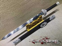Jian Sword 9260 Spring Steel with Ebony Wood Scabbard