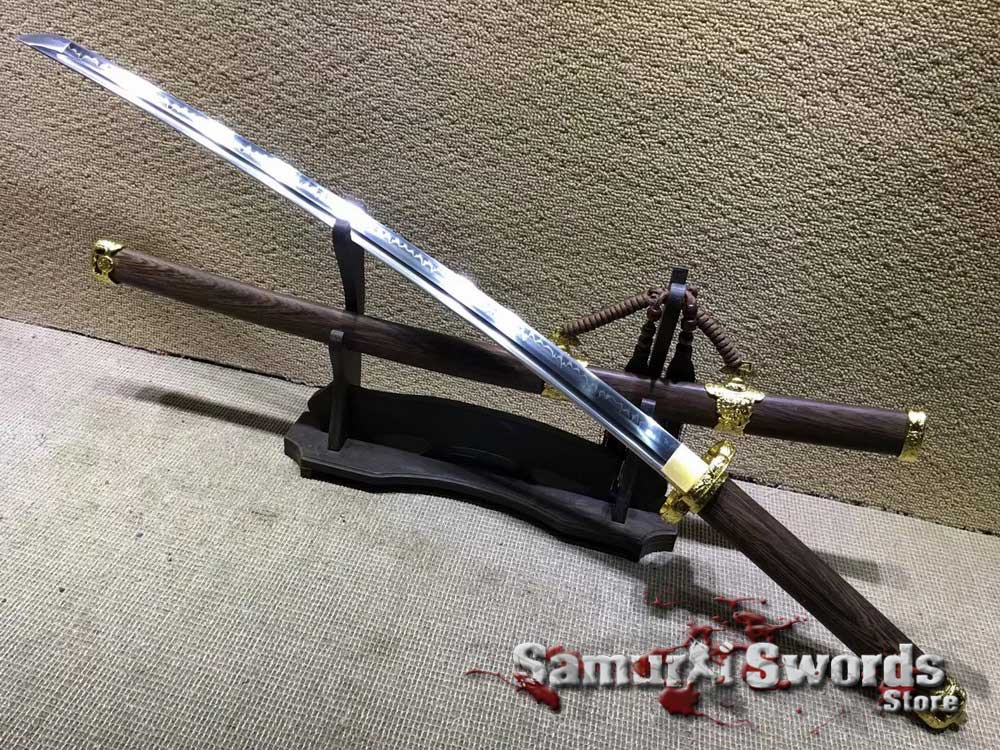 Details about   Japanese Katana Samurai Sword Clay Tempered T10 Carbon Steel Blade Rosewood Saya 