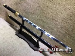 Ninja sword T10 Clay Tempered Steel with Ebony Wood Saya