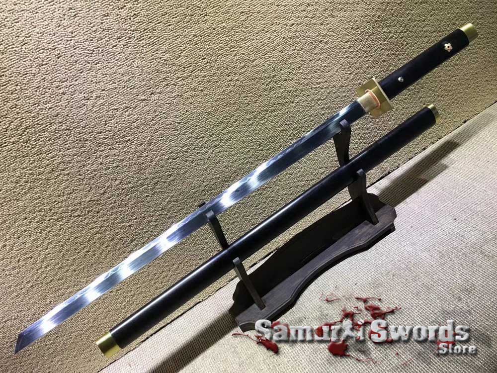 Japanese Rosewood T10 Clay Tempered Chokuto Wakizashi Ninjato Sword Full Tang 