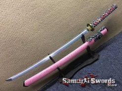Samurai Katana 1060 Carbon Steel with Special Pink Pattern Saya