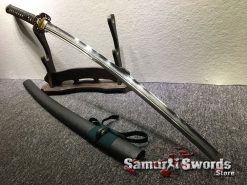Battle Ready Katana Sword T10 Folded Clay Tempered Steel with Feather Hadori Polish (1)