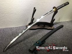 Battle Ready Katana Sword T10 Folded Clay Tempered Steel with Feather Hadori Polish (2)