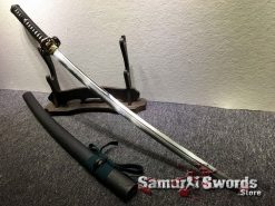 Battle Ready Katana Sword T10 Folded Clay Tempered Steel with Feather Hadori Polish (5)