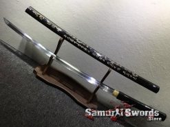 Battle Ready Shirasaya Katana T10 Folded Clay Tempered Steel Gloss Black Sun Tzu Saya (8)