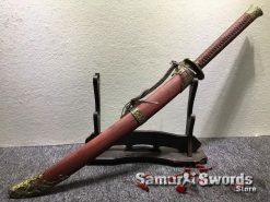 Chinese Broadsword 1060 Folded Steel with Red acid Dye (2)