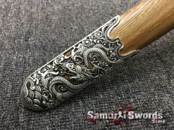 Chinese Jian 1060 Carbon Steel Rosewood Scabbard With Handmade Zinc Fittings (6)