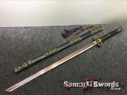 Dao Sword 1095 Folded Steel with Red acid Dye (4)