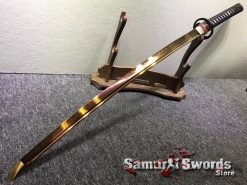 Hand Made Katana T10 Clay Tempered Steel with Gold Acid Dye (6)