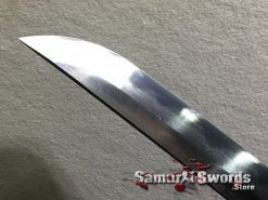 Japanese Katana T10 Folded Clay Tempered Steel Full Black Ray Skin Saya (10)