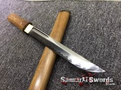 Japanese Tanto T10 Clay Tempered Steel Rosewood Saya (5)