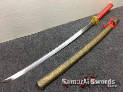 Katana Sword 1060 Carbon Steel Chinese Scroll Work Saya (8)