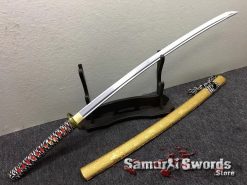 Katana Sword 1060 Carbon Steel Golden Chinese Characters Saya (4)
