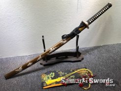 Katana Sword T10 Folded Clay Tempered Steel with Hadori Polish Hand Carved Pelican Saya (11)
