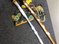 Katana Sword T10 Folded Clay Tempered Steel with Hadori Polish Hand Carved Pelican Saya (14)