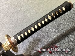 Katana Sword T10 Folded Clay Tempered Steel with Hadori Polish Hand Carved Pelican Saya (6)