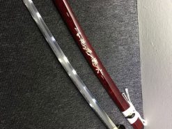 Katana Wakizashi Sword Set T10 Folded Clay Tempered Steel with Hadori Polish Seashell Bird pattern Saya with Real Buffalo Horn (15)