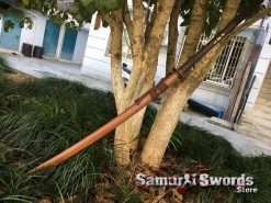 Large Nagamaki Sword 1095 Folded Carbon Steel Rosewood Saya (12)
