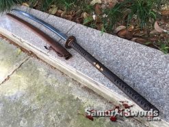 Large Nagamaki Sword 1095 Folded Carbon Steel Rosewood Saya (2)