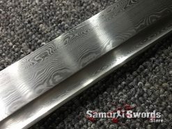 Large Nagamaki Sword 1095 Folded Carbon Steel Rosewood Saya (6)