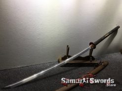 Large Nagamaki Sword 1095 Folded Carbon Steel Rosewood Saya (7)
