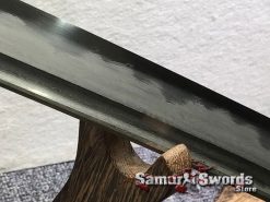 Nagamaki Sword T10 Folded Clay Tempered Steel with Hadori Polish Sythentic Leopard Leather Saya (11)