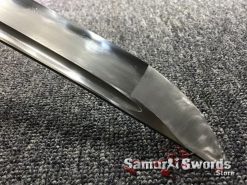 Nagamaki Sword T10 Folded Clay Tempered Steel with Hadori Polish Sythentic Leopard Leather Saya (4)