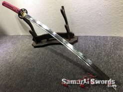 Samurai Katana Blade T10 Clay Tempered Steel Sythentic Leopard Saya with Shoulder Strap (3)