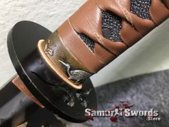 Samurai Katana Sword T10 Folded Clay Tempered Steel with Feather Hadori Polish (10)