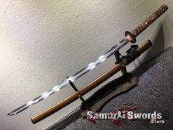 Samurai Katana Sword T10 Folded Clay Tempered Steel with Feather Hadori Polish (6)