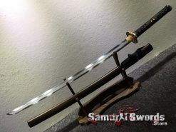 Samurai Katana T10 Folded Clay Tempered Steel with Hadori Polish Rosewood Saya With Buffalo Horn (4)