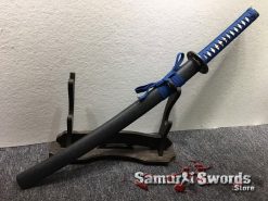 Samurai Sword Set 1060 Carbon Steel Sparkle Matt Black Saya (6)
