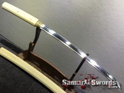Shirasaya Sword Set Katana & Wakizashi T10 Clay Tempered Steel Hexagon Maple Wood Saya (3)