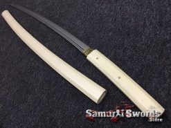 Shirasaya Sword Set Katana & Wakizashi T10 Clay Tempered Steel Hexagon Maple Wood Saya (8)