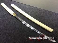Shirasaya Sword Set Katana & Wakizashi T10 Clay Tempered Steel Hexagon Maple Wood Saya (9)