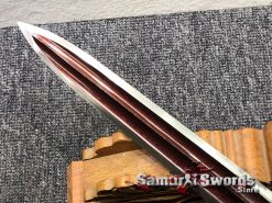 Short Jian T10 Folded Steel with Red Acid Dye (2)