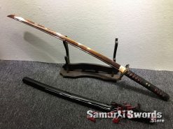 Tactical Katana T10 Folded Clay Tempered Steel with Red Acid Dye (6)