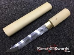 Tanto T10 Folded Clay Tempered Steel White Maple Wood Saya (4)
